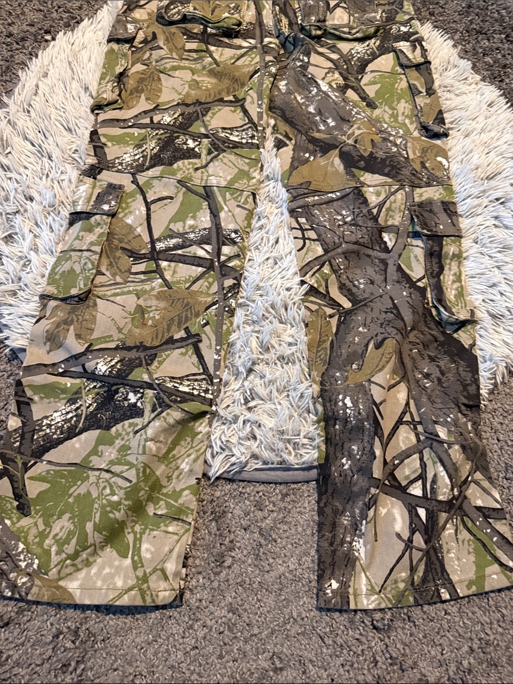 Kids Camo Cargo Pants in Green and Tan - Durable Outdoor Bottoms - Picture 11 of 14